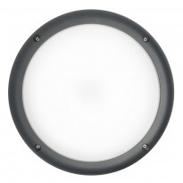 LED-ulkoseinävalaisin Airam Cestus Round, 20W/840, Ø261x140mm, IP65, antrasiitti/opaali