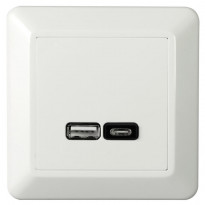 USB-latauspistorasia Elko RS16, USB-PR A+C 2,4A valkoinen