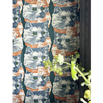 Tapetti Studio Lisa Bengtsson Crazy Cat Lady vihreä, non-woven