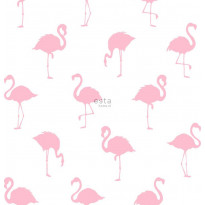 Tapetti ESTA Jungle Fever 138992, 0.53x10.05m, non-woven, valkoinen/vaaleanpunainen