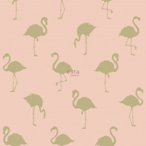 Tapetti ESTA Jungle Fever 138994, 0.53x10.05m, non-woven, vaaleanpunainen/kulta