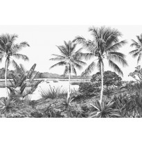 Maisematapetti ESTA Jungle Fever 158901, 4.185x2.79m, non-woven, valkoinen/musta