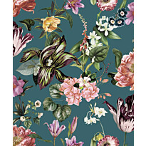 Tapetti Flora kukka, vinyylipinta, eri värejä