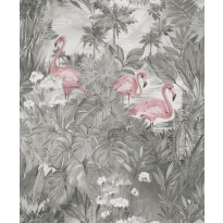 Tapetti Amazonia Sarasota Grey/Pink, 0.53x10.05m, non-woven