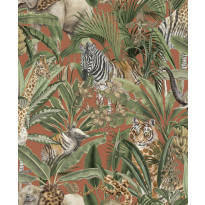 Tapetti Amazonia Serengeti Orange, 0.53x10.05m, non-woven