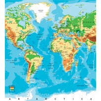 Kuvatapetti Dimex World Map, 225x250cm, monivärinen