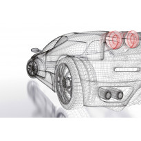 Kuvatapetti Dimex Car Model Light, 375x250cm, mustavalkoinen