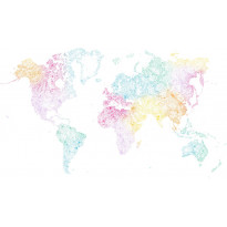 Paneelitapetti Sandberg World Map, non-woven, mittatilaus, monivärinen