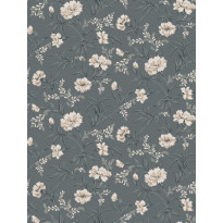 Tapetti Sandberg Emilie siniharmaa, 0.53x10.05m, non-woven