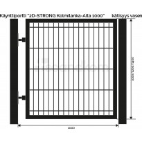 Käyntiportti Scandkom 2D Strong, 1200x1000mm