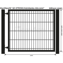 Käyntiportti Scandkom 2D Strong, 1200x1200mm