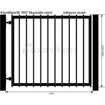 Käyntiportti Scandkom Muuriaita 1000x1200mm, rst