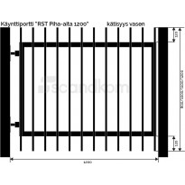 Käyntiportti Scandkom Piha-aita 1100x1200mm, rst