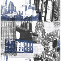 Tapetti Sandudd Fresco New York Blue/Black 104631, 0.53x10.5m