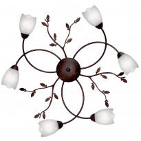 Plafondi Sessak Cecilia K6710-6R, Ø 70cm, metalli, antiikkiruskea