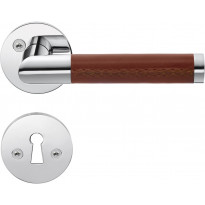 Väliovenpainike Beslagsboden Design B859KN, avainkilvellä, kiillotettu kromi/ruskea nahka