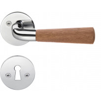 Väliovenpainike Beslagsboden Design B875EKN, avainkilvellä, kiillotettu kromi/tammi
