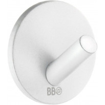 Koukku mini Beslagsboden BX1080, tarrakiinnitteinen, mattavalkoinen rst