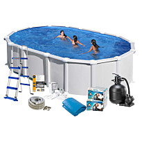 Uima-allaspaketti Swim &amp; Fun Basic 132, 730x375cm, valkoinen, Verkkokaupan poistotuote