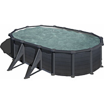 Uima-allas Gre by Swim &amp; Fun, ovaalinmuotoinen, 500x300x132cm, grafiitinmusta, ulkopuoliset tuet