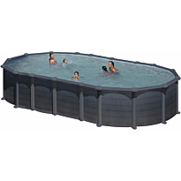 Uima-allas Gre by Swim &amp; Fun, ovaalinmuotoinen, 730x375x132cm, grafiitinmusta