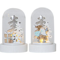 LED-pöytäkoriste Star Trading Reinbek, 2-osainen, Ø5.5x9cm, valkoinen
