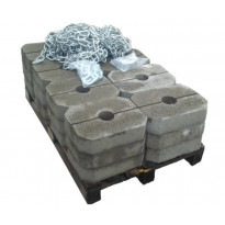 Ankkurointipaketti muoviponttonilaiturille, betoniankkurit 24x25kg
