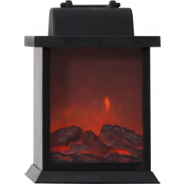 LED-lyhty Star Trading Fireplace, 21cm, musta