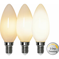 LED-lamppu Star Trading Illumination LED 3-step click 375-83, Ø35x98mm, E14, 4W, 2700K, 38/190/380lm