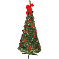 LED-joulukuusi Star Trading Pop-up-tree, 185cm, vihreä/punainen