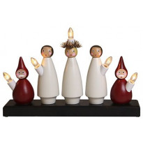 Kynttelikkö Star Trading Lucia-kuoro 5-osainen 22cm, puu