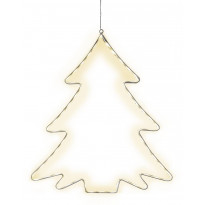 LED-koriste Star Trading Lumiwall kuusi, 500x450x10mm, valkoinen