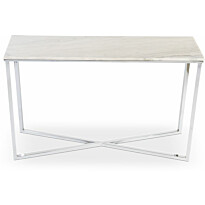 Konsolipöytä Stenexpo Rimini 120x35x76cm marmori/metalli valkoinen