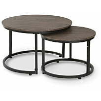 Sarjapöytä Stenexpo Hastings Ø76x48cm + Ø57x41cm ruskea