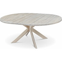 Jatkettava ruokapöytä Stenexpo Slite Ø140/180x140cm valkoöljytty tammi