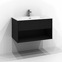 Allaskaappi Svedbergs Epos Rand, 80x45cm 1 laatikko, push open, musta saarni
