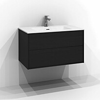 Allaskaappi Svedbergs Epos, 80x45cm, 2 laatikkoa, push open, musta saarni