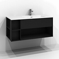 Allaskaappi Svedbergs Epos Relief, 100x45 cm, oikea, 1 laatikko, musta saarni