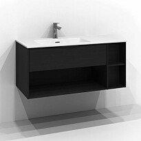 Allaskaappi Svedbergs Epos Relief, 100x45 cm, vasen, 1 laatikko, musta saarni