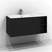 Allaskaappi Svedbergs Epos Plan, 100x45 cm, vasen, 2 laatikkoa, push open, musta saarni