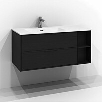 Allaskaappi Svedbergs Epos Relief, 100x45 cm, vasen, 2 laatikkoa, musta saarni