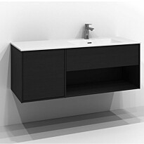 Allaskaappi Svedbergs Epos, 120x45 cm, oikea, 1+1 ltk, push open, musta saarni