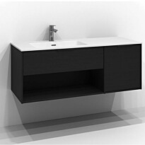 Allaskaappi Svedbergs Epos Relief, 120x45 cm, vasen, 1 ltk, musta saarni