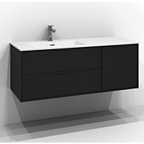 Allaskaappi Svedbergs Epos Relief, 120x45 cm, vasen, 1+2 laatikkoa, musta saarni