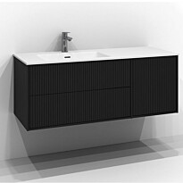 Allaskaappi Svedbergs Epos Rand, 120x45 cm, vasen, 1+2 laatikkoa, push open, musta saarni