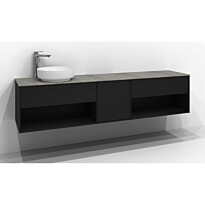 Allaskaappi Svedbergs Epos, 200x45 cm, 1+1+1 ltk, push open, musta saarni