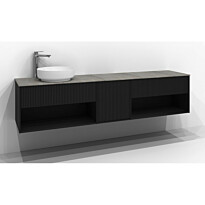 Allaskaappi Svedbergs Epos Rand, 200x45 cm, 1+1+1 ltk, push open, musta saarni