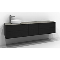 Allaskaappi Svedbergs Epos Plan, 200x45 cm, 2+1+2 ltk, musta saarni
