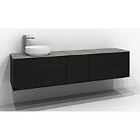 Allaskaappi Svedbergs Epos Rand, 200x45 cm, 2+1+2 ltk, push open, musta saarni