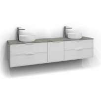 Allaskaappi Svedbergs Epos Relief, 200x45cm, valkoinen, 2+1+2 ltk, integroitu vedin